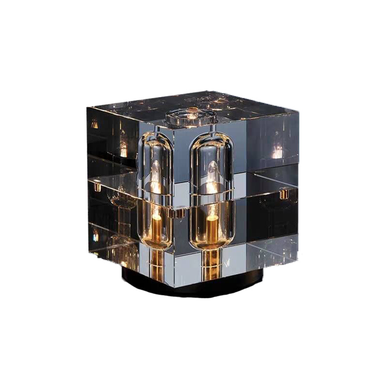 LuxeShine Kristall Tischlampe | Geometrisches Design | Rechteckig oder Quadratisch | 1-flammig