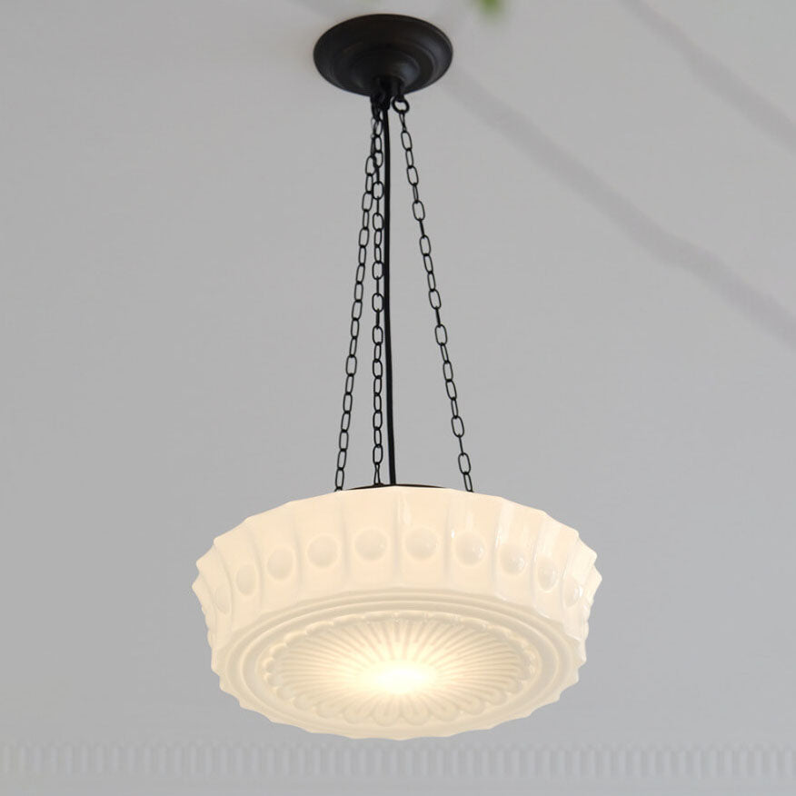 LumeStripes Vintage LED-Deckenleuchte | Jade-Glas | Französisches Design | Semi-Flush oder Hängelampe