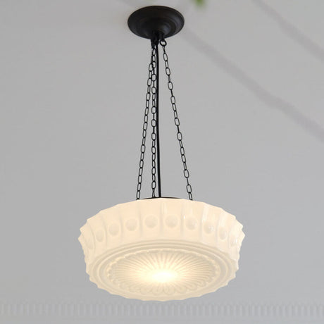 LumeStripes Vintage LED-Deckenleuchte | Jade-Glas | Französisches Design | Semi-Flush oder Hängelampe