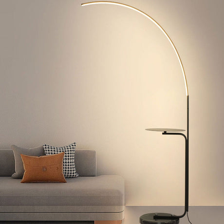 Luniora Arc LED Stehleuchte | Minimalistisches Design mit Ablage | Modern & Dimmbar