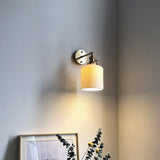 BrassGlow Japanische Retro Wandleuchte | Minimalistisches Design | Zylinder Oval | Messing & Lucite | 1-flammig