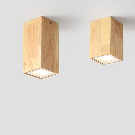 LumaKube Nordic Design LED Deckenleuchte | Holzoptik | Flush Mount | Warmweiß oder Kaltweiß | Stilvolle Beleuchtung für Zuhause
