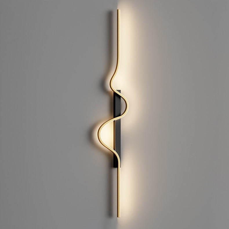 WaveLume LED Wandleuchte | Modernes Aluminium-Design | Welliger Streifen | Für Schlafzimmer & Wohnzimmer