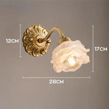 Floribella Vintage Kupfer Blume Petal Glas Wandleuchte | Elegantes Design | Stilvolle Beleuchtung für Zuhause