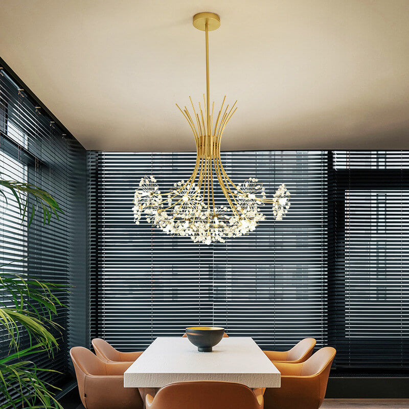 Dandelux Elegance Kristall-Kronleuchter | 13 & 19 Lichter | Dandelion Design | Warmes & Weißes Licht | Dekorative Beleuchtung für Zuhause