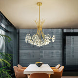 Dandelux Elegance Kristall-Kronleuchter | 13 & 19 Lichter | Dandelion Design | Warmes & Weißes Licht | Dekorative Beleuchtung für Zuhause