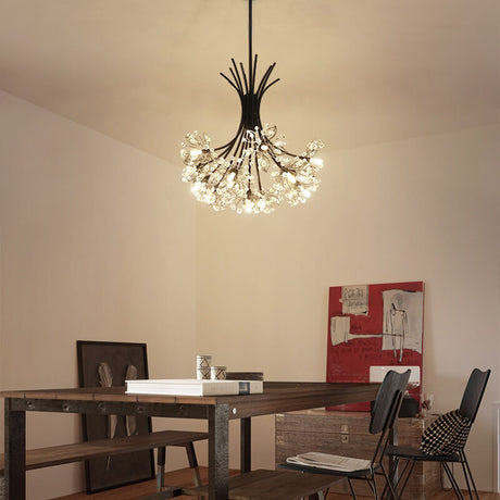 Dandelux Elegance Kristall-Kronleuchter | 13 & 19 Lichter | Dandelion Design | Warmes & Weißes Licht | Dekorative Beleuchtung für Zuhause