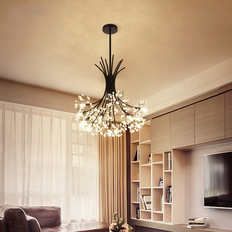 Dandelux Elegance Kristall-Kronleuchter | 13 & 19 Lichter | Dandelion Design | Warmes & Weißes Licht | Dekorative Beleuchtung für Zuhause