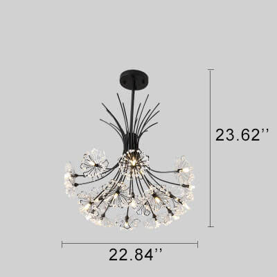 Dandelux Elegance Kristall-Kronleuchter | 13 & 19 Lichter | Dandelion Design | Warmes & Weißes Licht | Dekorative Beleuchtung für Zuhause