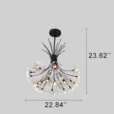 Dandelux Elegance Kristall-Kronleuchter | 13 & 19 Lichter | Dandelion Design | Warmes & Weißes Licht | Dekorative Beleuchtung für Zuhause