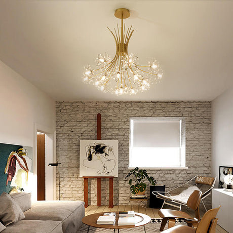 Dandelux Elegance Kristall-Kronleuchter | 13 & 19 Lichter | Dandelion Design | Warmes & Weißes Licht | Dekorative Beleuchtung für Zuhause