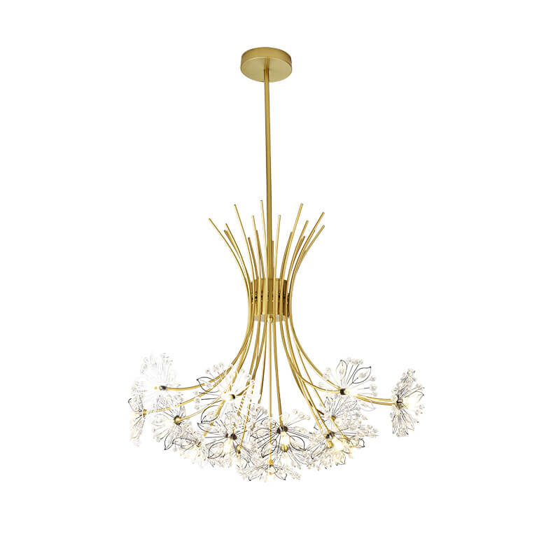 Dandelux Elegance Kristall-Kronleuchter | 13 & 19 Lichter | Dandelion Design | Warmes & Weißes Licht | Dekorative Beleuchtung für Zuhause