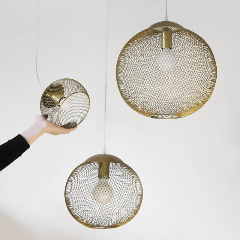 MeshGlow – Industrielle Globus Eisen Netz Hängeleuchte | Modernes Design | Perfekte Beleuchtung