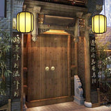 LuxoraChic Modernes Chinesisches Design Pendelleuchte | Faux-Schaffell | Holz-Laterne | LED-Beleuchtung für Zuhause