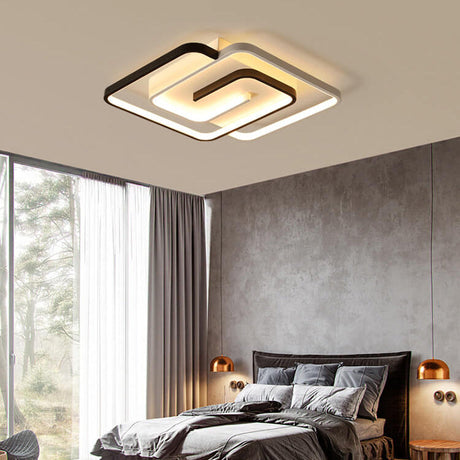 LumeoSquare LED Deckenleuchte | Modernes Aluminium Design | Semi-Flush Mount | Dimmbar | Quadratische Form