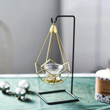 GeoLume Geometrischer Hängender Kerzenhalter oder Vase aus Eisen | Modernes Design | Vielseitige Deko