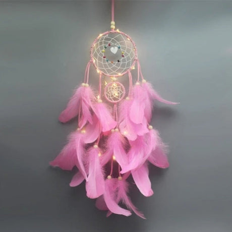 GlowDream Feenlicht Traumfänger | Deko Traumfänger LED-Lichterkette | Stimmungsvolles Licht für Zuhause | Boho Dekoration