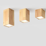LumaKube Nordic Design LED Deckenleuchte | Holzoptik | Flush Mount | Warmweiß oder Kaltweiß | Stilvolle Beleuchtung für Zuhause