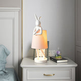 LunaBeam Nordic Rabbit LED Tischlampe | Kabellos | Stimmungslicht | Resin Design | Dekoration für Zuhause