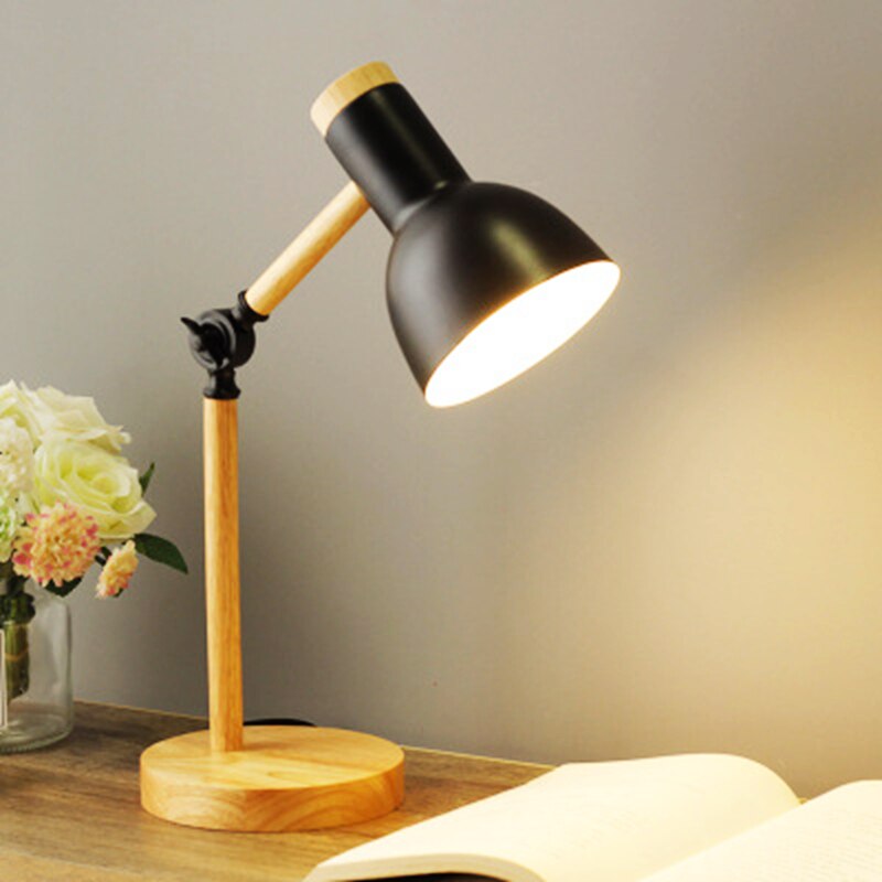 LumiWood Nordische LED-Schreibtischlampe | Natürliches Holzdesign | Dimmbares Licht | Modern & Funktional | Für Büro & Zuhause