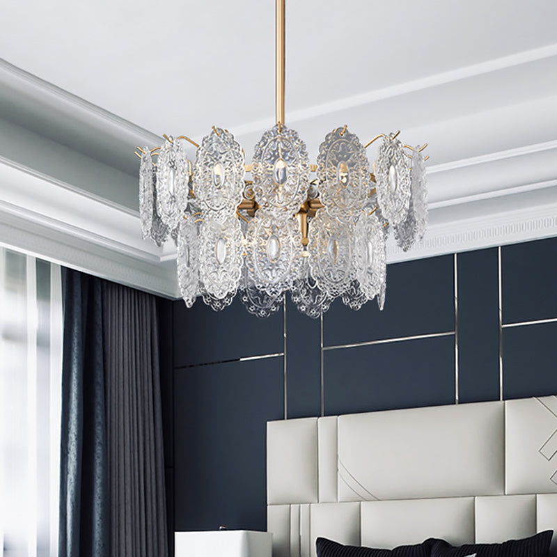 LustreVivid Geprägte Kristall Kronleuchter | 5/7 Köpfe | Elegante Beleuchtung | Luxuriöses Design