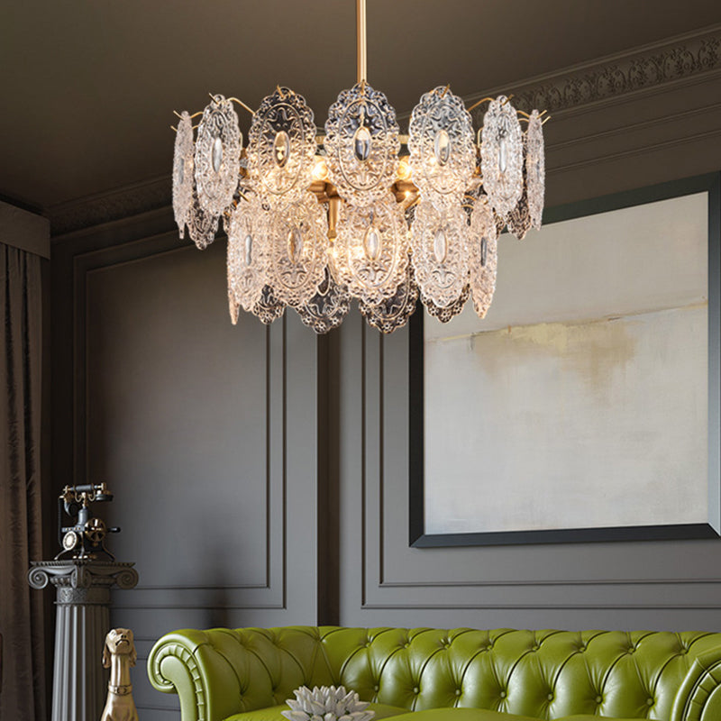 LustreVivid Geprägte Kristall Kronleuchter | 5/7 Köpfe | Elegante Beleuchtung | Luxuriöses Design