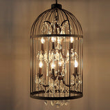 CageLust Retro Kronleuchter | Schmiedeeisen Vogelkäfig-Design | 4/8/12-flammige Hängeleuchte | Vintage Eleganz