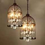 CageLust Retro Kronleuchter | Schmiedeeisen Vogelkäfig-Design | 4/8/12-flammige Hängeleuchte | Vintage Eleganz