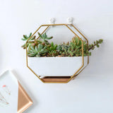 GeoFrame Keramik Wandpflanztopf mit Metallrahmen | Octagon Design