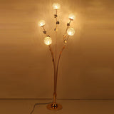 GlowLeaf Design Stehende Bodenleuchte | 5-Licht Lampe | Blatt- und Blumenmotiv | Wohnzimmer Luxusbeleuchtung