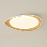 PebbleLuxe Minimalistische LED Deckenleuchte | Holzoptik | Flaches Design | Dimmbare Beleuchtung