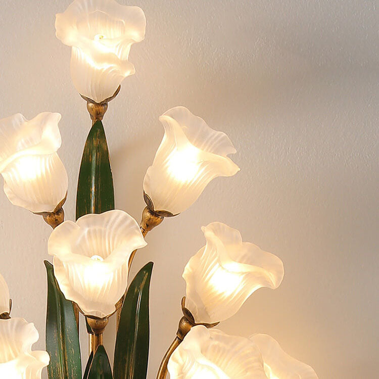 FloraLux Wandlampe | Modern Minimalist Design | 6/10-flammig | Glasblüten | Dekorative Beleuchtung