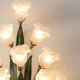 FloraLux Wandlampe | Modern Minimalist Design | 6/10-flammig | Glasblüten | Dekorative Beleuchtung