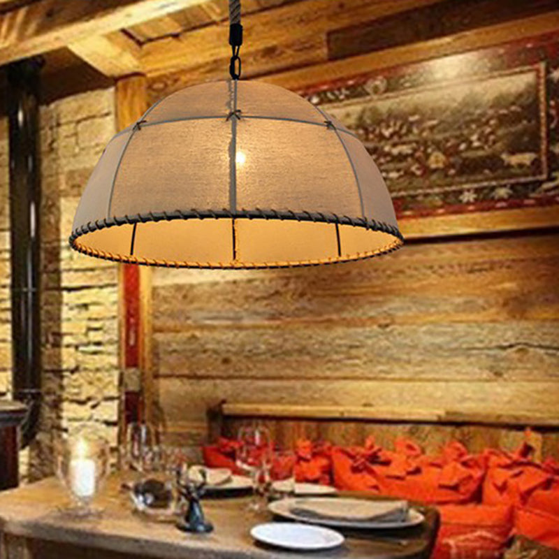 RustiShade Hängelampe | Halbrunder Stoffschirm | Rustikales Design | Für Esszimmer & Küche | In 3 Größen erhältlich