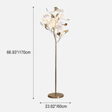 GinkoLuxe Stehlampe | Nordisches Design | Dekorative Ginkgo-Blätter | 5-Licht Bodenlampe | Elegantes Wohnaccessoire