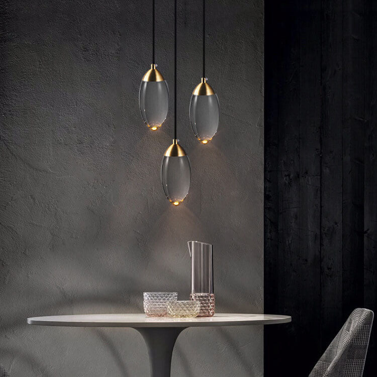 LustreVine Kristall Pendelleuchte | Tropfenform | LED-Lampe mit Kristall | Moderne Beleuchtung für Wohn- und Esszimmer