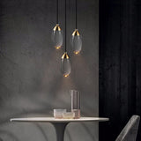 LustreVine Kristall Pendelleuchte | Tropfenform | LED-Lampe mit Kristall | Moderne Beleuchtung für Wohn- und Esszimmer