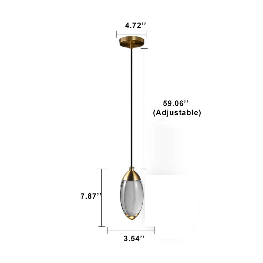 LustreVine Kristall Pendelleuchte | Tropfenform | LED-Lampe mit Kristall | Moderne Beleuchtung für Wohn- und Esszimmer