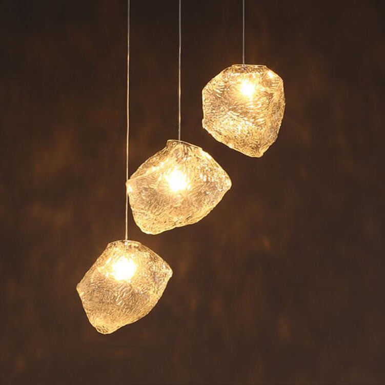IceLume Nordic Pendelleuchte | Kreatives Eiswürfel-Glasdesign | 1-flammige Hängeleuchte | Moderne Eleganz