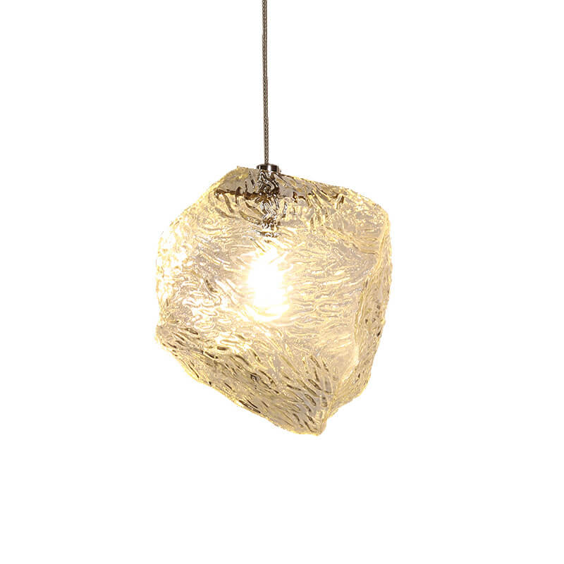 IceLume Nordic Pendelleuchte | Kreatives Eiswürfel-Glasdesign | 1-flammige Hängeleuchte | Moderne Eleganz