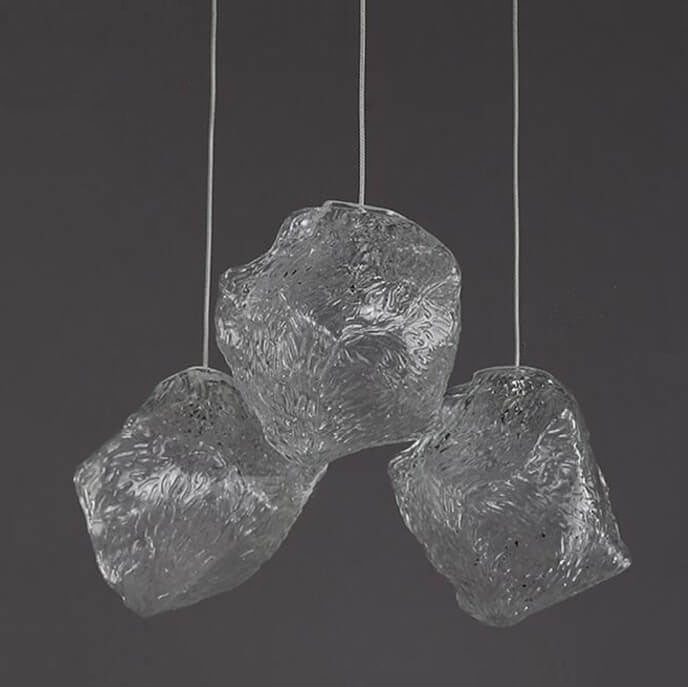 IceLume Nordic Pendelleuchte | Kreatives Eiswürfel-Glasdesign | 1-flammige Hängeleuchte | Moderne Eleganz