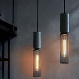 UrbanTaper Industrial Design Zement Pendelleuchte | Zylindrische Form | Moderner Look | Perfekt für Wohnzimmer