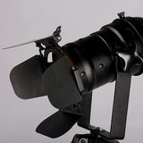 FotoBeam Vintage Stehlampe | Industrial Design | Holz-Stativ & Metall | 1-flammig
