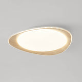 PebbleLuxe Minimalistische LED Deckenleuchte | Holzoptik | Flaches Design | Dimmbare Beleuchtung