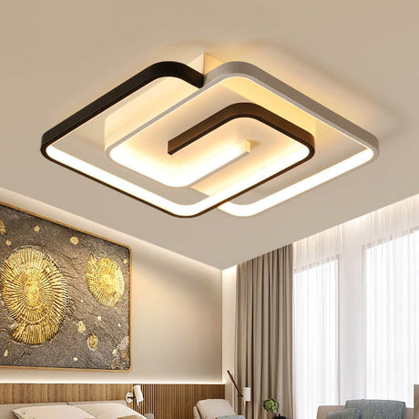 LumeoSquare LED Deckenleuchte | Modernes Aluminium Design | Semi-Flush Mount | Dimmbar | Quadratische Form