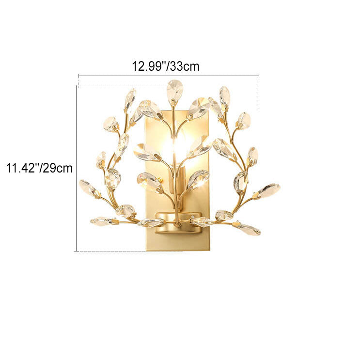 Luminis Wandleuchte | Luxus-Kristall-Design | Blattmotiv | 1-flammig & Modern