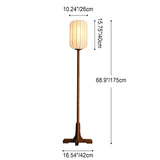 HikariZen Japanische Stehlampe | Rosewood-Basis & Seidenlampenschirm | 1-flammig | Zen-inspiriertes Design für Wohnräume & Büros