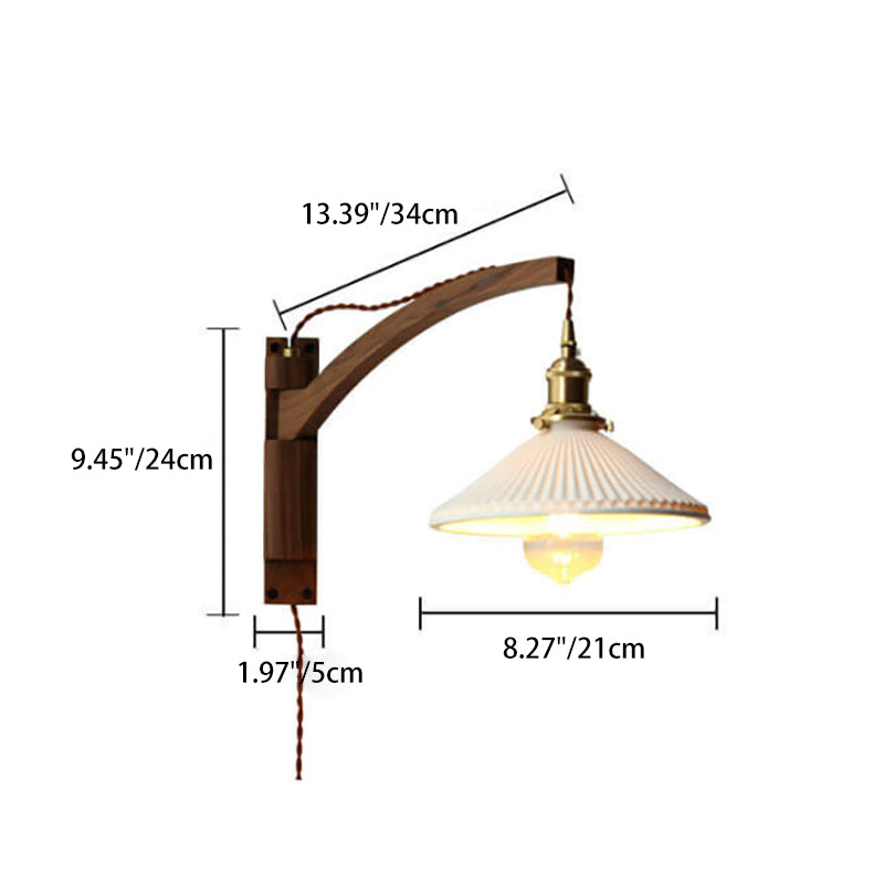 LumiFold Nordic Design Wandlampe | Milchweißes Glas | Holzdesign | Verstellbar | Stilvoll für Zuhause