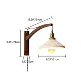 LumiFold Nordic Design Wandlampe | Milchweißes Glas | Holzdesign | Verstellbar | Stilvoll für Zuhause