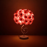 Roseva Art Deco Tischlampe | Stoff-Rosenschirm | Elegante Beleuchtung | Schlafzimmer Dekoration